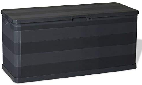 Toomax Multibox Elegance 280L Anthracite Garden Furniture Storage Box Deck Box Outdoor Cushion Box Weather Resistant Garden Box 280 Litres, H 55.8 X W 116.8 X D 45.7cm
