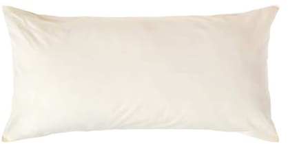 HOMESCAPES Cream Pure Egyptian Cotton Euro Size Pillowcase 40 x 80 cm 200 TC 400 Thread Count Percale Equivalent Pillow Case with Zip