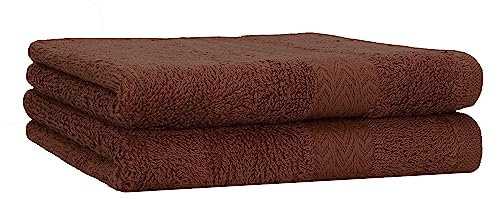 Betz 2-TLG. Handtuch-Set Premium 100% Baumwolle 2 Handtücher 50x100 cm Farbe nuss