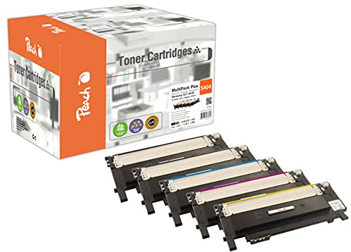 Peach S404 Spar Pack Plus Tonermodule (2xBK, C, M, Y) ersetzt Samsung CLT-P404C, SU365A für z.B. Samsung Xpress C 480 W, Samsung Xpress C 480, Samsung Xpress C 430, Samsung Xpress C 430 W