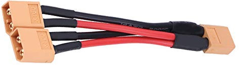 Paralleles Adapterkabel, XT60 Parallel Batterie Verbindungsstück Adapter 14AWG Kabel für RC Lipo (1 weiblich zu 2 männlich)