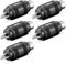 5X DIN Lautsprecherstecker auf Cinch-Buchse | Gerade | Boxen Audio Adapter Kabelanschluss Lautsprecher Chinch Buchse Kupplung | Schwarz | 5 Stück