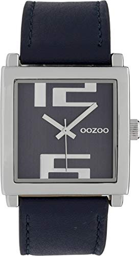 Oozoo Damenuhr mit Lederband 34 MM Dunkelblau/Dunkelblau C9738