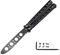 AITE - Navaja mariposa, para entrenamiento, para practicar, arcoíris, metal, de acero, desafilado, con funda, ., negro