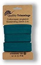 Slantastoffe Details zu Schrägband Jersey Bündel 3m 20mm Uni (Hellpetrol)