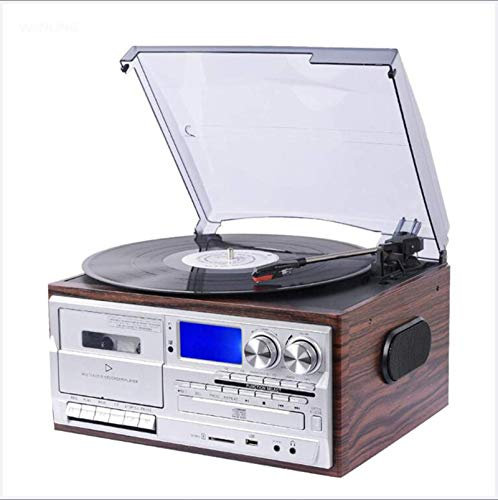 GaoF Tocadiscos Bluetooth, CD, Cassette, Radio Am/FM y Entrada Auxiliar con Puerto USB y codificación SD, Altavoz estéreo Incorporado, Reproductor de música Independiente
