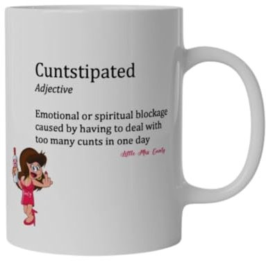 Rude Offensive Swearing Office Work Funny Sarcasm Mug - Work Colleagues - Secret Santa Joke Coffee Mug - Ceramic Cup White - Novelty Present Tea Mug - CUNTSTIPATED LMC41