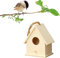 KFSO Vogelhaus aus Holz, Vogelvilla, Nistkasten, Vogelfutterhaus zum selbst Bauen, Bausatz Vogelhaus, Vogelhäuschen, Vogelhaus zum selbst bemalen, Garten Deko (12x7x10cm)