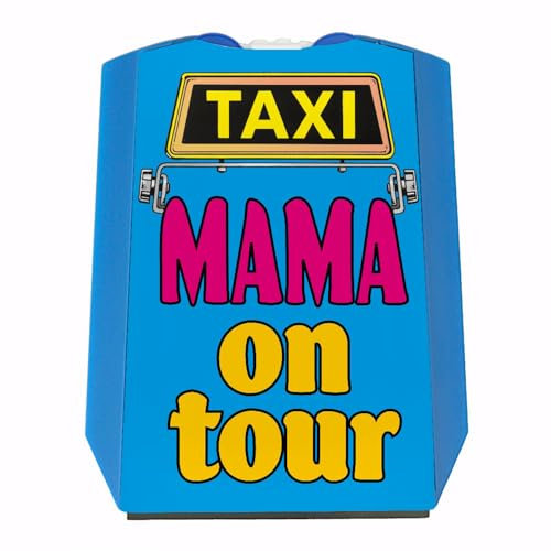 Taxi Mama on Tour Parkscheibe in blau-pink mit 2 Einkaufswagenchips tolles Muttertagsgeschenk für die Beste Mutti auf der Welt