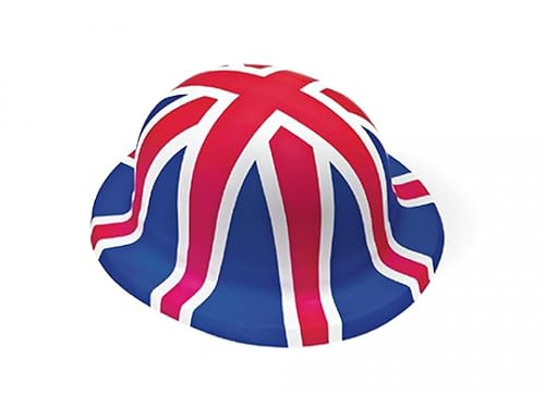 PMS Union Jack Design Bowler Hut, Rot, Weiß Blau, L