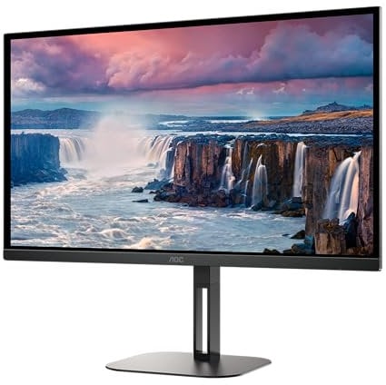 AOC Q27V5N - Monitor QHD da 27 pollici, altoparlanti, altezza regolabile (2560x1440, 75 Hz, DisplayPort, HDMI), colore nero