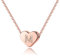 TINGN M Letter Necklace for Women, Heart 14K Rose Gold Plated Engraved Alphabet Initial Necklaces for Necklaces Teen Necklaces for Girls Jewelry