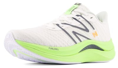 New Balance Men's FuelCell Propel V4 Running Shoe, White/Bleached Lime Glo/Graphite, 13.5 UK