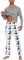 Uniexcosm Ensemble de Pyjama Homme Coton Hiver Pyjama Homme Long Col Ronde Manches Longues Vêtements de Nuit Homme avec Poches Latérales B-Imprimer 3 XL