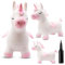 sun baby Hüpftiere ab 1 Jahr mit Pumpe aufblasbares Hüpfspielzeug aus Hochwertigem und Strapazierfähigem Gummi, Verschiedene Designs (Weißer Plüsch-Einhorn mit Flügeln)