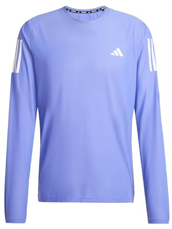 adidas Herren Own The Run Long Sleeve Tee, Semi Cobalt Blue, L