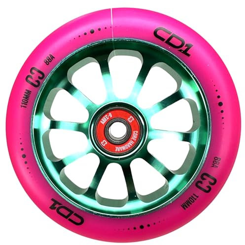 Core CD1 Stunt Scooter Rolle 110mm I Kinder I Roller I Trick I Tret I Wheel I Rad I Reifen I Ersatz I Teile (Petrol/Pu Pink)