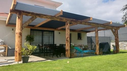 SAM KIT - Juego de hojas de aluminio de 20 mm para pérgola bioclimática, persiana, cochera, cenador y otras instalaciones exteriores, color gris