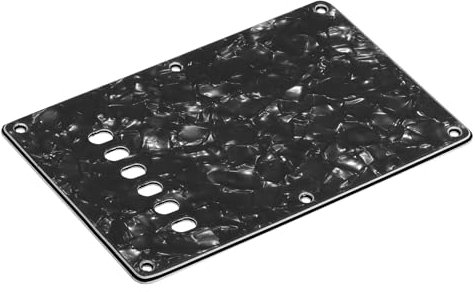 sourcing map Guitar Backplate 6 Hole Vintage Style Star Back Plate Tremolo Backplate Pickguard for ST SQ Electric Guitar Black