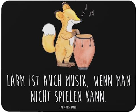 Mr. & Mrs. Panda Mauspad Schlagzeug Lärm - Geschenk, Trommeln, Lernen, lustige Musik Sprüche, Mousepad, Geschenkideen, Mausunterlage, Lärm ist Musik,