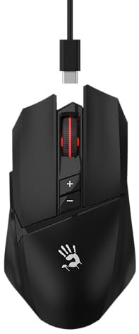 Bloody R36 Ultra Dual Mode Wireless Gaming Maus - 12000 CPI, PAW3313 Sensor, 1ms Wireless Übertragung, 7 programmierbare Tasten, bis zu 75 Stunden Spielzeit, RGB-Beleuchtung, für Esports und Gaming