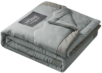 VEMOW Kühlende Decke Kühldecke Leichte Sommerdecke mit Kühlfasern Selbstkühlende Decke für Menschen Sommerbettdecke Wohndecke Sofadecke Reisedecke, Atmungsaktive kühle Steppdecke(Grey,150x200cm)
