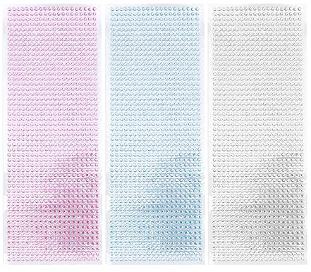 NIYANGLE Adesivi Decorativi in Acrilico Per Auto e Cellulari 3 Pezzi Strass Autoadesivi Per Decorazioni Fai Da Te Adesivi Portatili Per Album e Interni Auto