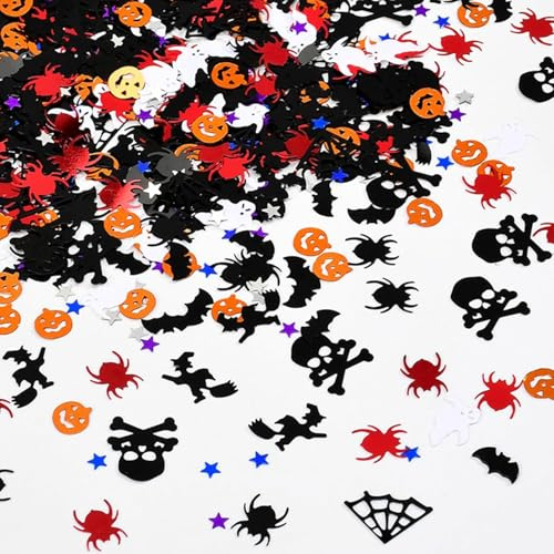 smartelf 800 Stück Halloween Konfetti Tischdeko, Halloween Confetti, Streudeko Halloween Party Tisch Deko, Horror Halloween Dekoration (C)