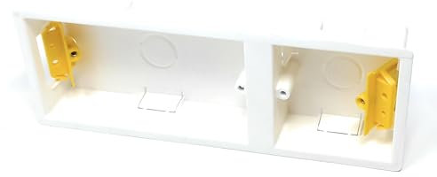 3 Gang (2 1) Dry Lining Back Plasterboard Box, Pattress Box with Adjustable Lugs 35mm, for Faceplate (1)