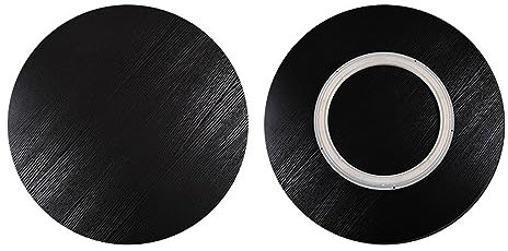 Lazy Susan Drehteller für Esstisch, drehbares Tablett aus schwarzem Marmor, mit leisen Kugellagern, Ø 30 cm, Holz-Servierplatte