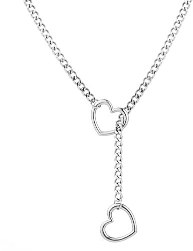 AstraGlam Choker Kette Damen: Y-Form Herz Slip, 925 Silber Halskette - Elegante Necklace, Halsband
