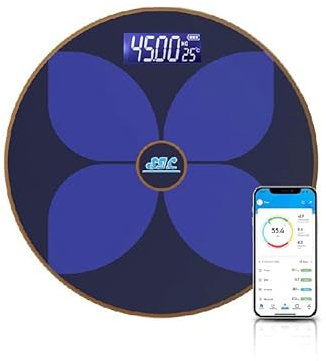 Digitale Personenwaage, Impedanz, Bluetooth-Verbindung, Präzisionssensor, professionell, ultradünn, gehärtetes Glas, LCD-Display, max. 180 kg