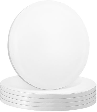 saerryor 5 Pcs White Cake Board 12 inch Cake Board 12mm Thick Cake Drum Board Strong Round Cake Board Cake Boards Base Holder Cake Card Plate Baking Supplies Maximum Strength and Versatility(White)