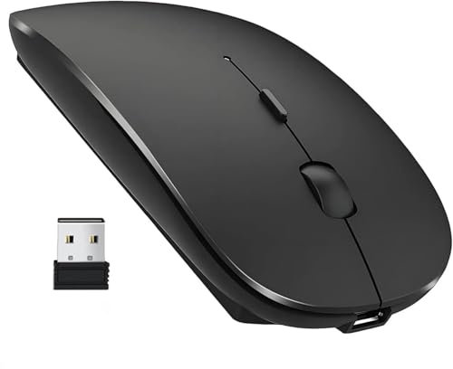 OOYES Wireless Mouse, 2.4G Slim Portable Wireless mouse for Laptop,Silent PC wireless MOUSE 2.4GHz with USB Nano Receiver,Mice Optical Scroll Mouse For for PC, Mac, Laptop(Black)