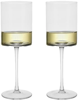 BTGLLAS 390ml Wine Glasses Set of 2 - Elegant Handblown Glassware for Red White Wine - Crystal Clear Goblets Gift Set for Wedding (2, A-ZT-390ml)
