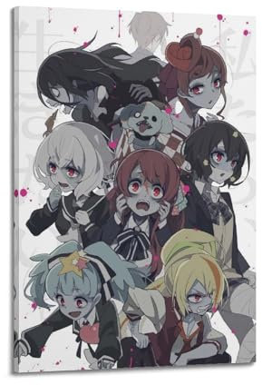 ASHEUQWE Poster Zombie Land Saga (6), ästhetische Wandkunst, Leinwand, Vintage-Poster, dekoratives Gemälde, Wohnzimmer, Schlafzimmer, Dekoration, 30 x 45 cm, Rahmenstil