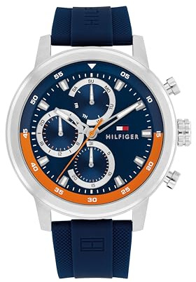 Tommy Hilfiger Analogue Multifunction Quartz Watch for Men with Stainless Steel Bracelet or Silicone Strap