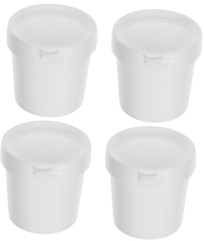 CHILDWEET Empty Paint Buckets with Lids Small Paint Storage Containers for Leftover Chemical Bucket with Wide Lid Suitable for Engine Oil Storage 4 Pack