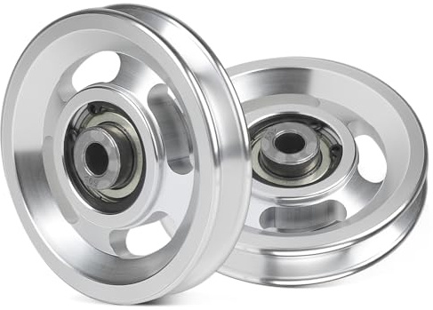 DBREAKS 2 Stück 95mm Seilrolle Fitness Umlenkrollen Aluminiumlegierung, 300kg Traglast, Riemenscheibe für Garagentor Rollensysteme Sportgeräte, Gym Übungen Krafttraining Zubehör