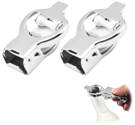 2 Stück Flaschenöffner, Klappbarer Bieröffner Flaschenkappenöffner Bierflaschen Edelstahl Flaschenöffner Beer Bottles Opener Bierflaschenverschluss Edelstahl Tragbare Bierflaschenöffner (Silber)