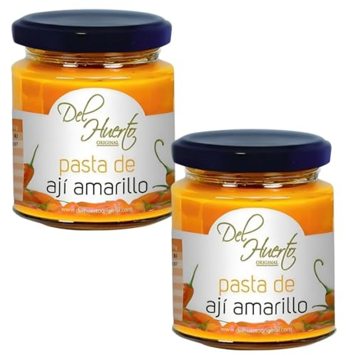 Boemy Pasta de Ají Amarillo Peruano El Huerto – Pack 2 x 212 g en Frasco de Cristal | Ají Amarillo Tradicional para Cocina Peruana y Latinoamericana