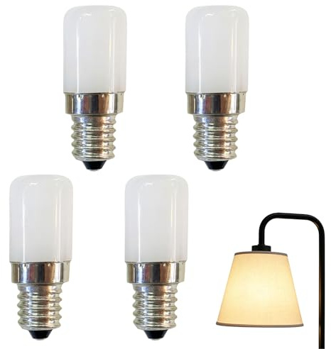 Bombillas LED E14 de 3W para Frigorífico y Hogar - Blanco Cálido 2700K, Luminosidad de 270lm, Equivalente a 30W Halógena, Eficiencia Energética Extrema y Uso Variado en Aparatos (Pack de 4)