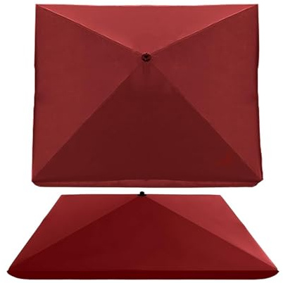 THEGA Toile De Rechange pour Parasol Rectangulaire À 4 Bras, Résistante Aux UV Et Lavable(Burgundy,3.2x2.5m/10.4X8.2ft)