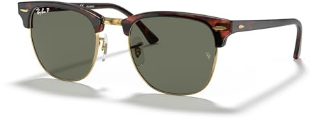 Ray-Ban RB3016 Blue Light Filtering Clubmaster Square Polarized Sunglasses