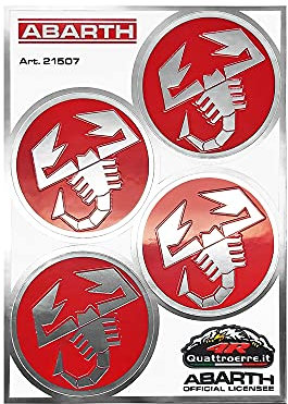 Abarth Set 4 Scorpion Stickers Durchmesser 48 mm