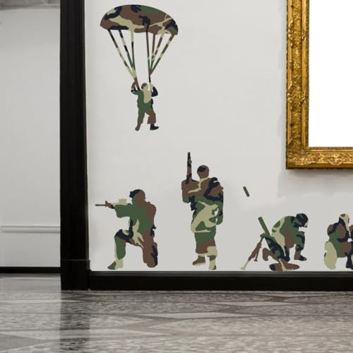 Soldiers - Green Camo Print - Pack of 18 - Wall Art Vinyl Stickers