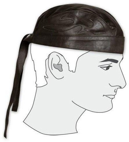 A-Pro Bandana Biker Leder Motorrad Kopf Custom Chopper Moto Schwarz