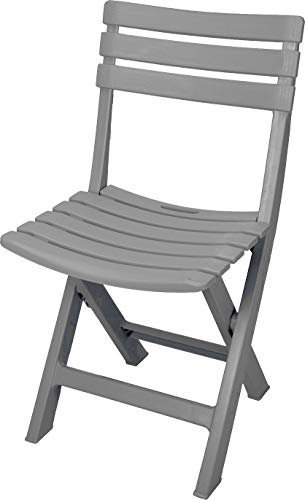 Spetebo Kunststoff Klappstuhl 80 x 45 cm - hellgrau - Garten und Balkon Bistrostuhl klappbar - Gartenstuhl Campingstuhl Outdoor Faltstuhl für Garten Balkon Terrasse
