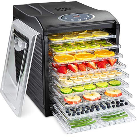 Ivation 9 Tray Countertop Digital Food Dehydrator Drying Machine 600w with Preset Temperature Settings, Auto Shutoff Timer and Even Heat Circulation for Beef Jerky, Fruits, Vegetables & Nuts