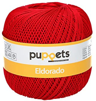 Puppets Eldorado Stärke 10 4574010-00047 rot Häkelgarn, 100% Baumwolle